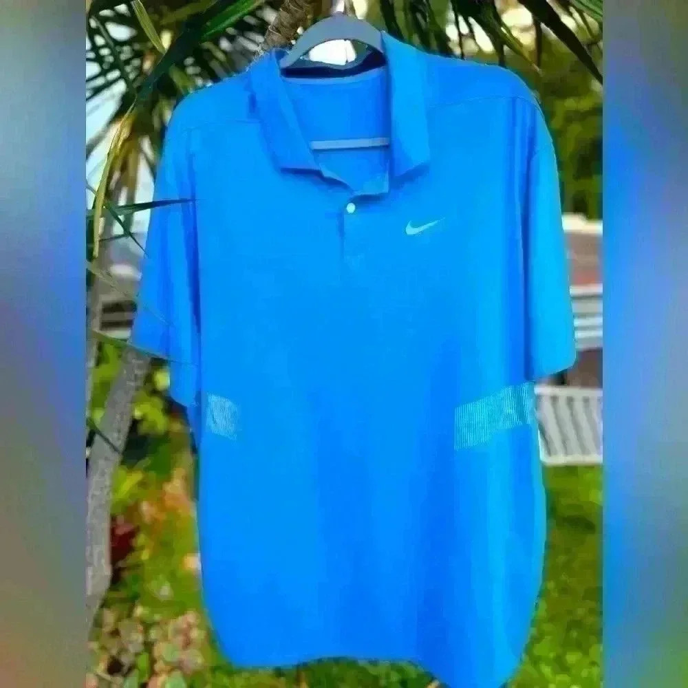 Nike Dri-FIT Golf Blue Polo Shirt‎ Collared Size XL Extra Large